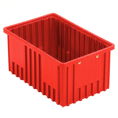 Global Industrial Plastic Dividable Grid Container - DG92080,16-1/2"L x 10-7/8"W x 8"H, Red - Pkg Qty 8