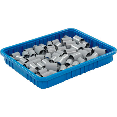 Global Industrial Plastic Dividable Grid Container - DG93030, 22-1/2"L x 17-1/2"W x 3"H, Blue - Pkg Qty 6