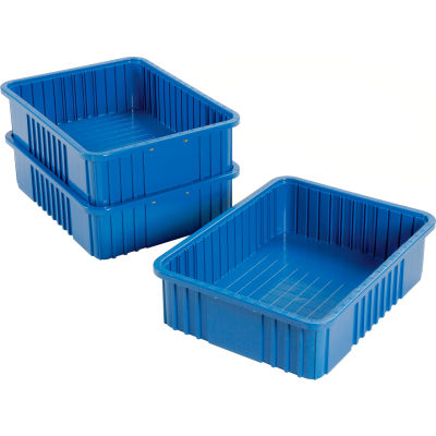 Conteneur de grille industrielle ™ plastique en plastique - DG93060, 22-1/2" L x 17-1/2" W x 6 « H, bleu - Qté par paquet : 3