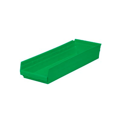 Global Industrial Plastic Nesting Storage Shelf Bin 8-3/8"W x 23-5/8"D x 4"H Green - Pkg Qty 6
