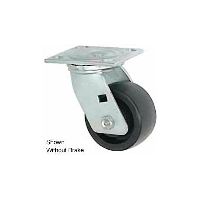 Faultless Swivel Plate Caster 1465W-5RB 5" Thermoplastic Wheel with Brake