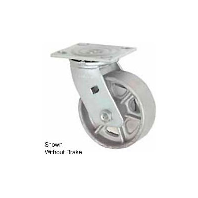 Faultless Swivel Plate Caster 1406-6RB 6" Steel Wheel with Brake