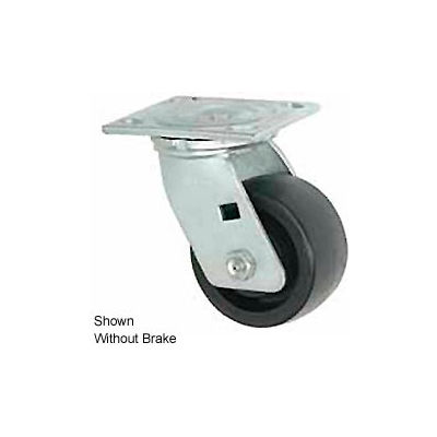 Faultless Swivel Plate Caster 1465W-6RB 6" Thermoplastic Wheel with Brake