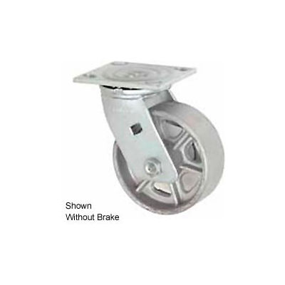 Faultless Swivel Plate Caster 1406-8RB 8" Steel Wheel with Brake