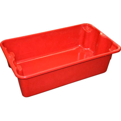 Molded Fiberglass Nest and Stack Tote 780208 - 17-7/8" x10"-5/8" x 5" Red - Pkg Qty 10