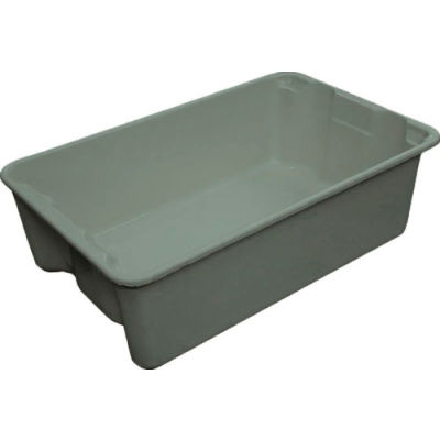 Molded Fiberglass Toteline Nest and Stack Tote 780308 - 19-3/4" x 12-1/2" x 6" Gray - Pkg Qty 12