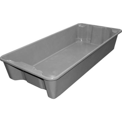 Molded Fiberglass Nest and Stack Tote 780108 with Wire - 42-1/2" x 20" x 7-1/2" Pkg Qty 5, Gray - Pkg Qty 5