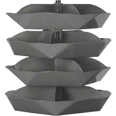 Durham 44" Diameter Rotabin® Revolving Parts Storage Shelving Center 1504-95 - 4 Shelves