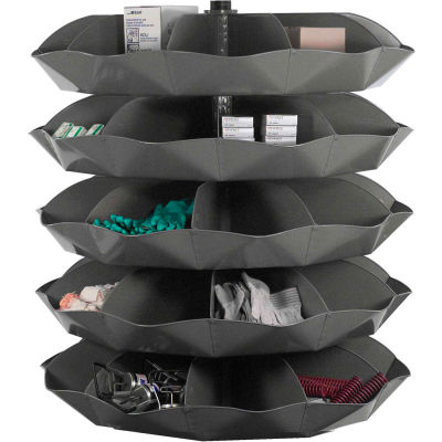 Durham 58" Diameter Rotabin® Revolving Parts Storage Shelving Center 1605-95 - 5 Shelves