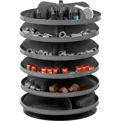 Durham 17" Diameter Rotabin® Revolving Parts Storage Shelving Center 1106-95 - 6 Shelves