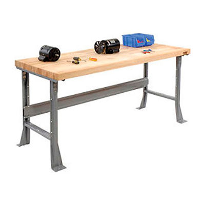 Global Industrial Extra Long Workbench w/ Maple Square Edge Top, 72"W x 30"D, Gray