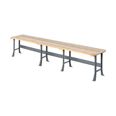 Global Industrial Extra Long Workbench w/ Maple Square Edge Top, 180"W x 30"D, Gray