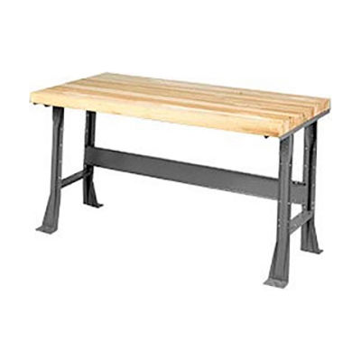 Global Industrial™ Extra Long Workbench w/ Shop Top Safety Edge, 60"W x 30"D, Gray
