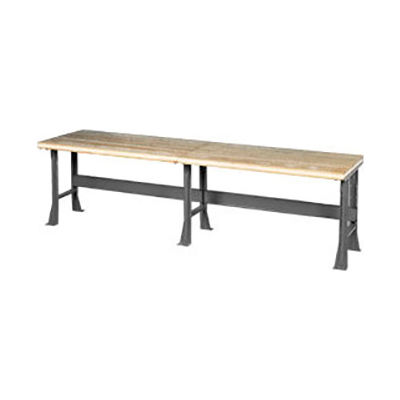 Global Industrial Extra Long Workbench w/ Shop Top Safety Edge, 144"W x 36"D, Gray