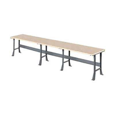 Global Industrial™ Extra Long Workbench w/ Shop Top Safety Edge, 216"W x 36"D, Gray