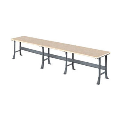 Global Industrial Extra Long Workbench w/ Shop Top Safety Edge, 216"W x 36"D, Gray