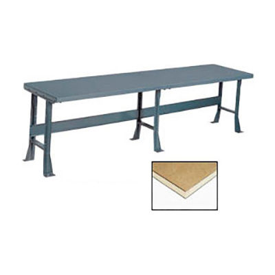 Global Industrial Production Workbench w/ Shop Top Square Edge, 144"W x 30"D, Gray