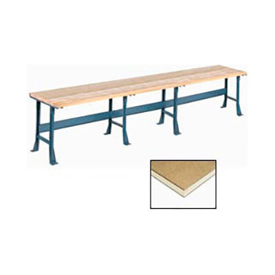 Global Industrial™ Production Workbench w/ Shop Top Square Edge, 180"W x 30"D, Gray