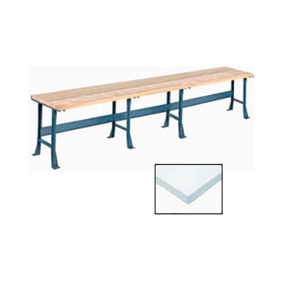 Global Industrial Production Workbench w/ Laminate Square Edge Top, 180"W x 36"D, Gray