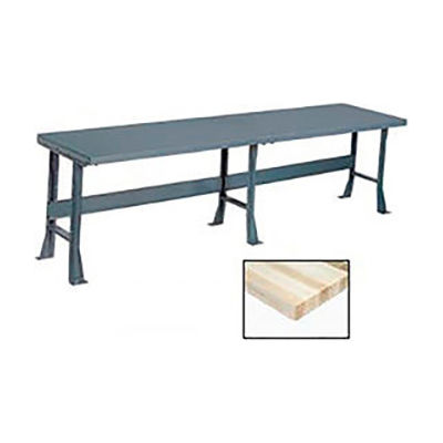 Global Industrial™ Production Workbench w/ Maple Square Edge Top, 96"W x 36"D, Gray