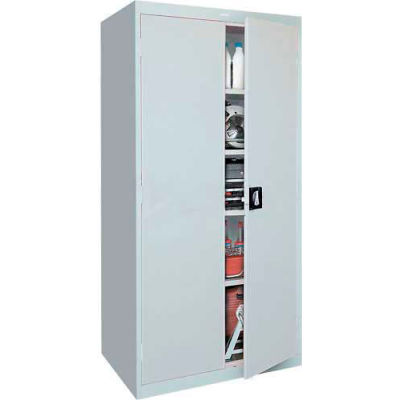 Sandusky Elite Series All-Welded Storage Cabinet, Recessed Handle, 36"Wx18"Dx72"H, Gray