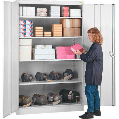 Lyon Storage Cabinet, 36"Wx18"Dx78"H, Gray, Unassembled