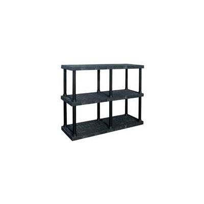 Structural Plastic Adjustable Vented Shelving, 66"W x 16"D x 45"H, Black