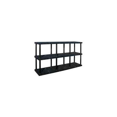 Structural Plastic Adjustable Vented Shelving, 96"W x 24"D x 45"H, Black