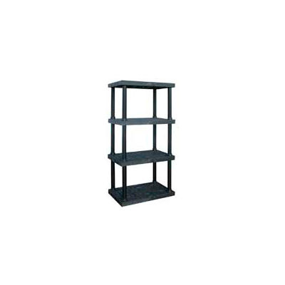Structural Plastic Adjustable Vented Shelving, 36"W x 24"D x 72"H, Black