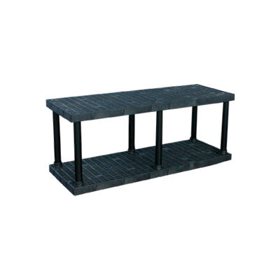 Structural Plastic Vented Shelving, 66"W x 24"D x 27"H, Black