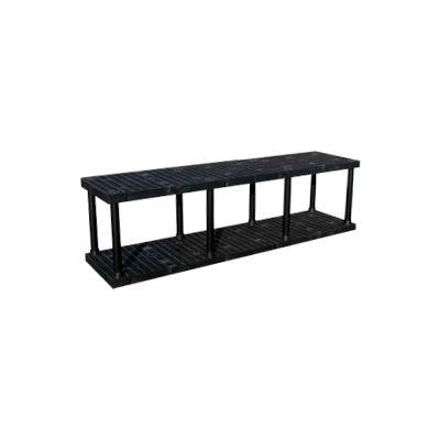 Structural Plastic Vented Shelving, 96"W x 24"D x 27"H, Black