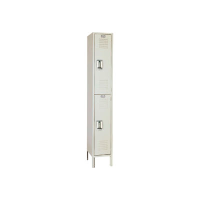 Lyon Locker PP5202SU Double Tier 12x12x36 1-Wide Recessed Handle Assembled Putty
