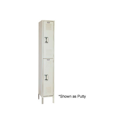 Lyon Double Tier 2 Door Steel Locker With Recessed Handle, 12"Wx15"Dx36"H, Gray, Unassembled