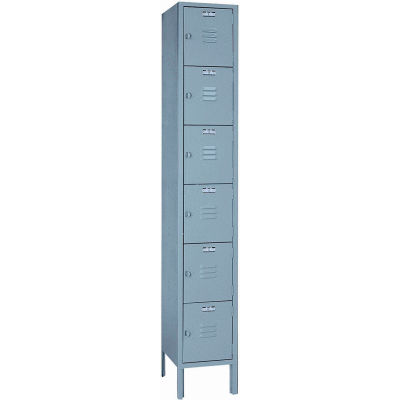 Lyon Locker DD5332 Six Tier 12x12x12 1-Wide Hasp Handle Ready To Assemble Gray