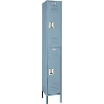 Lyon Double Tier 2 Door Steel Locker With Recessed Handle, 12"Wx12"Dx30"H, Gray, Unassembled