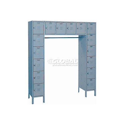 Lyon 16 Person Locker With Hasp Handles, 69"Wx18"Dx78"H, Gray, Assembled