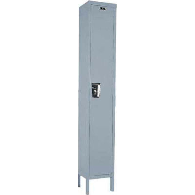 Hallowell Single Tier 1 Door Maintenance-Free Quiet Steel Locker, 12"Wx15"Dx72"H,Dark Gray,Assembled