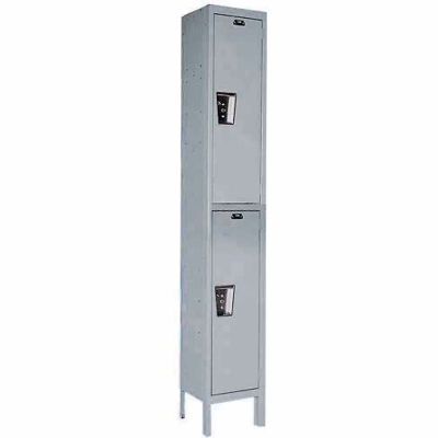 Hallowell UY1258-2A- Maintenance-Free Quiet Locker Double Tier 12x15x36 2 Door Assembled - Dark Gray