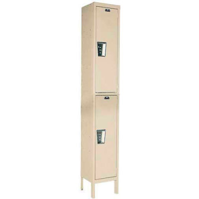 Hallowell UY1588-2A- Maintenance-Free Quiet Locker Double Tier 15x18x36 - 2 Door Assembled - Tan