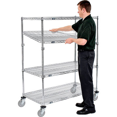 Nexel® E-Z Adjust Wire Shelf Truck, 1200 lb. Capacité, 72"L x 24"L x 60"H