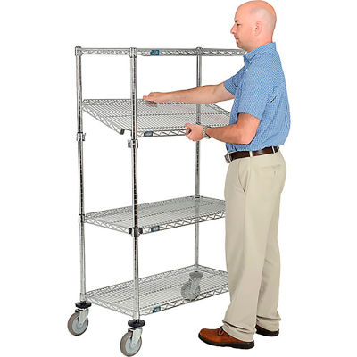Nexel® E-Z Adjust Wire Shelf Truck 36x18x69 1200 Pound Capacity