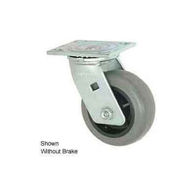 Faultless Swivel Plate Caster 493-3RB 3" TPR Wheel with Brake