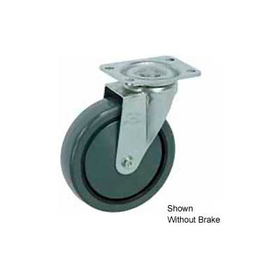 Faultless Swivel Plate Caster 1498-4RB 4" Polyurethane Wheel with Brake