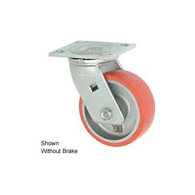 Faultless Swivel Plate Caster 1438-8RB 8" Mold-On Poly Wheel with Brake