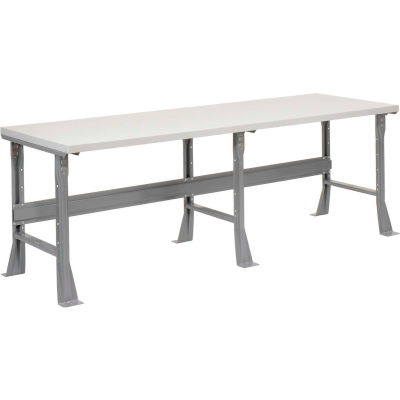 Global Industrial Flared Leg Workbench w/ Laminate Square Edge Top, 96"W x 36"D, Gray