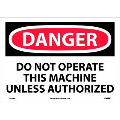 Safety Signs - Danger Do Not Operate - Vinyl 10"H X 14"W