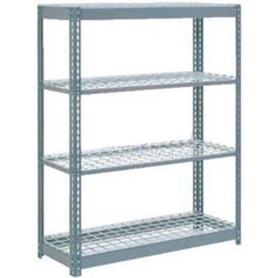 Global Industrial™ Heavy Duty Shelving 48"W x 18"D x 60"H With 4 Shelves - Wire Deck - Gray
