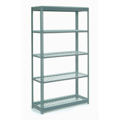 Global Industrial™ Heavy Duty Shelving 48"W x 24"D x 84"H With 5 Shelves - Wire Deck - Gray