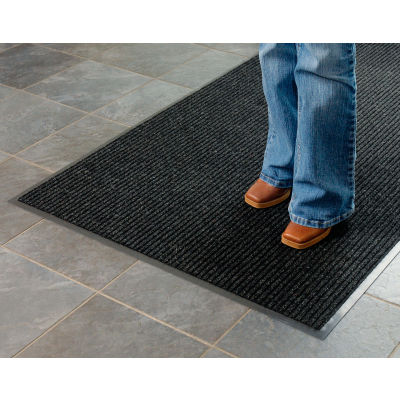 Apache Mills Brush & Clean Entrance Mat 3/8" Thick 4' x 6' Charcoal