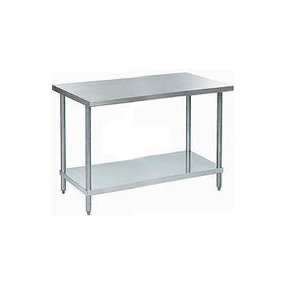 Aero Manufacturing 430 Stainless Steel Table, 72 x 30", Undershelf, 18 Gauge